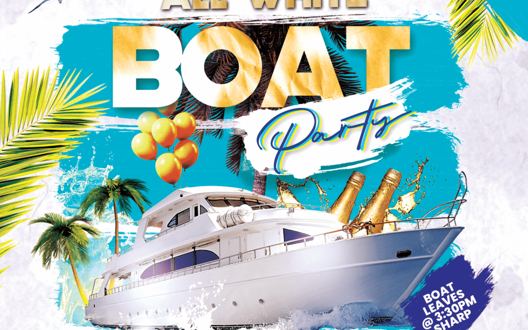 Flyer design for Overthirtees: All White Boat Party